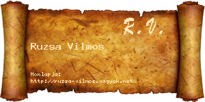Ruzsa Vilmos névjegykártya